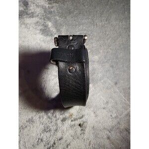 Carhartt  Belt Black With Silver Tone Buckle Genuine Grain Leather Sz 50